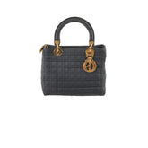 Christian Dior Lady Dior Medium Cannage Nylon Black